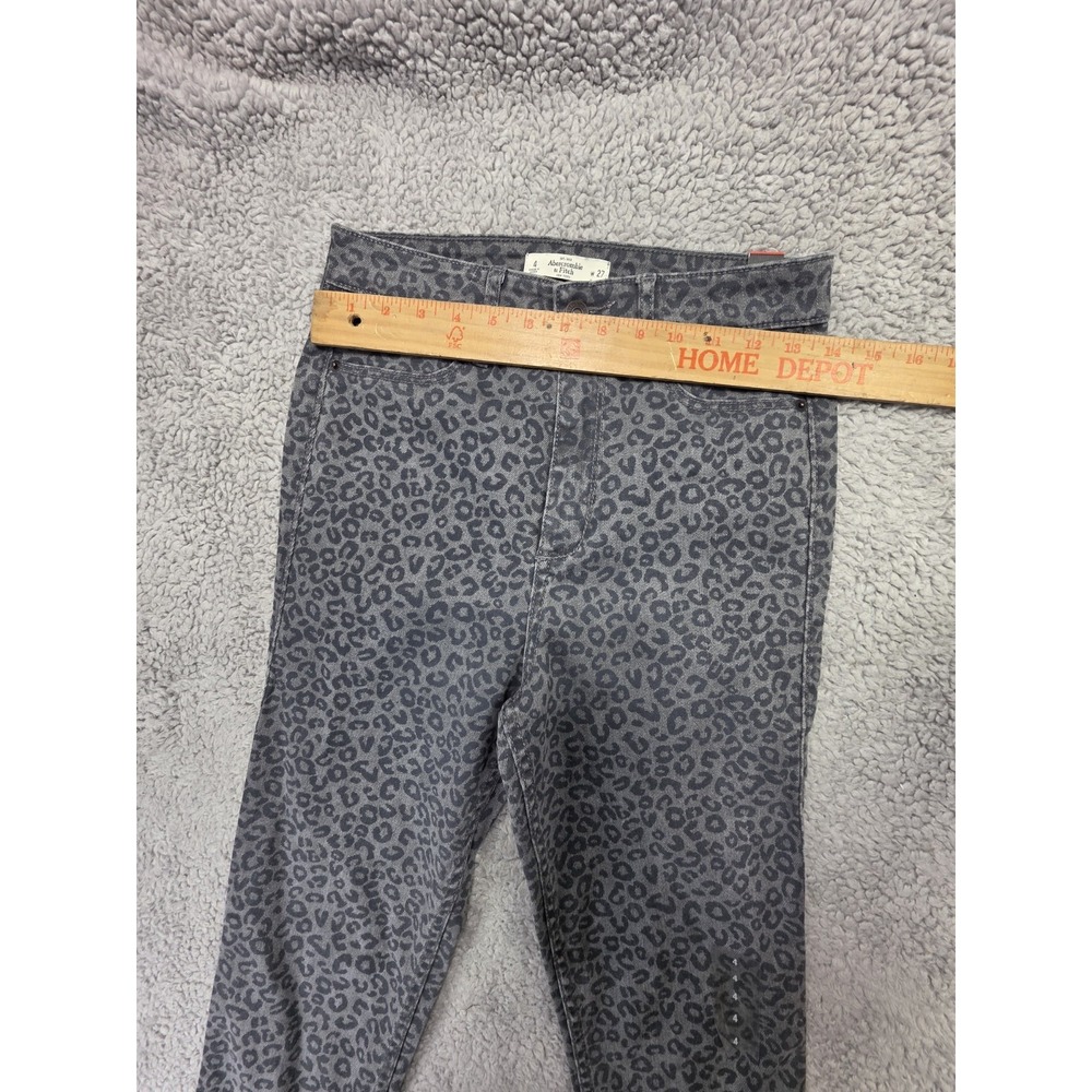 Abercrombie & Fitch Jeggings Womens Size 4 Gray Leopard Print Skinny High‎ Rise - Picture 4 of 9